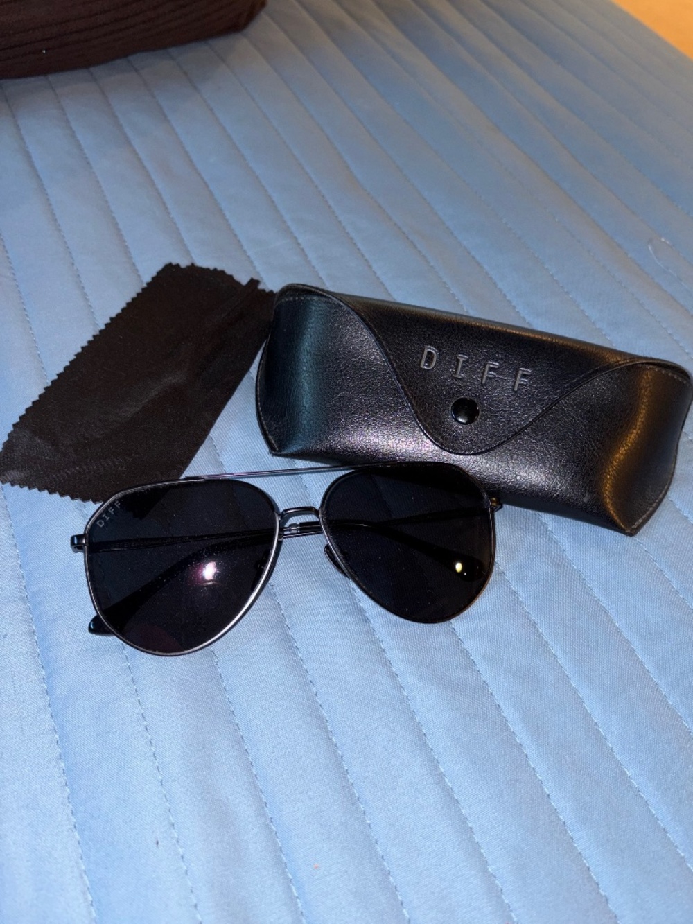 Diff Aviator Black Sunglasses